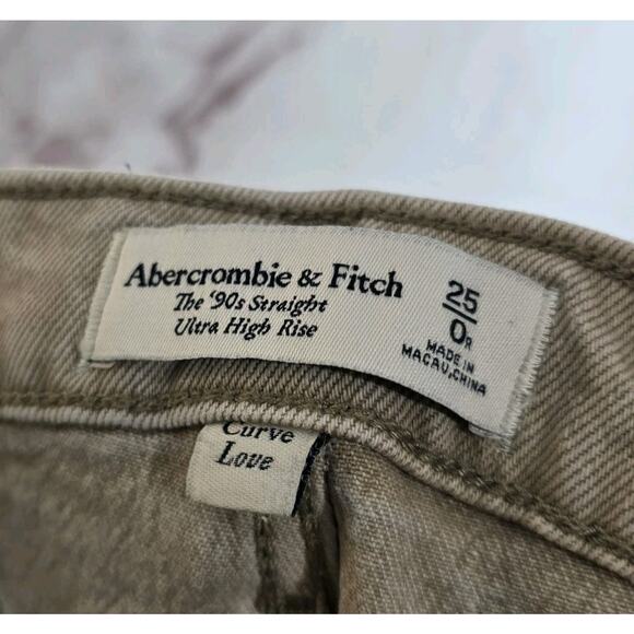 Abercrombie & Fitch Jeans Womens 0 25 Brown Curve 90s Straight Ultra High Rise - Picture 3 of 11